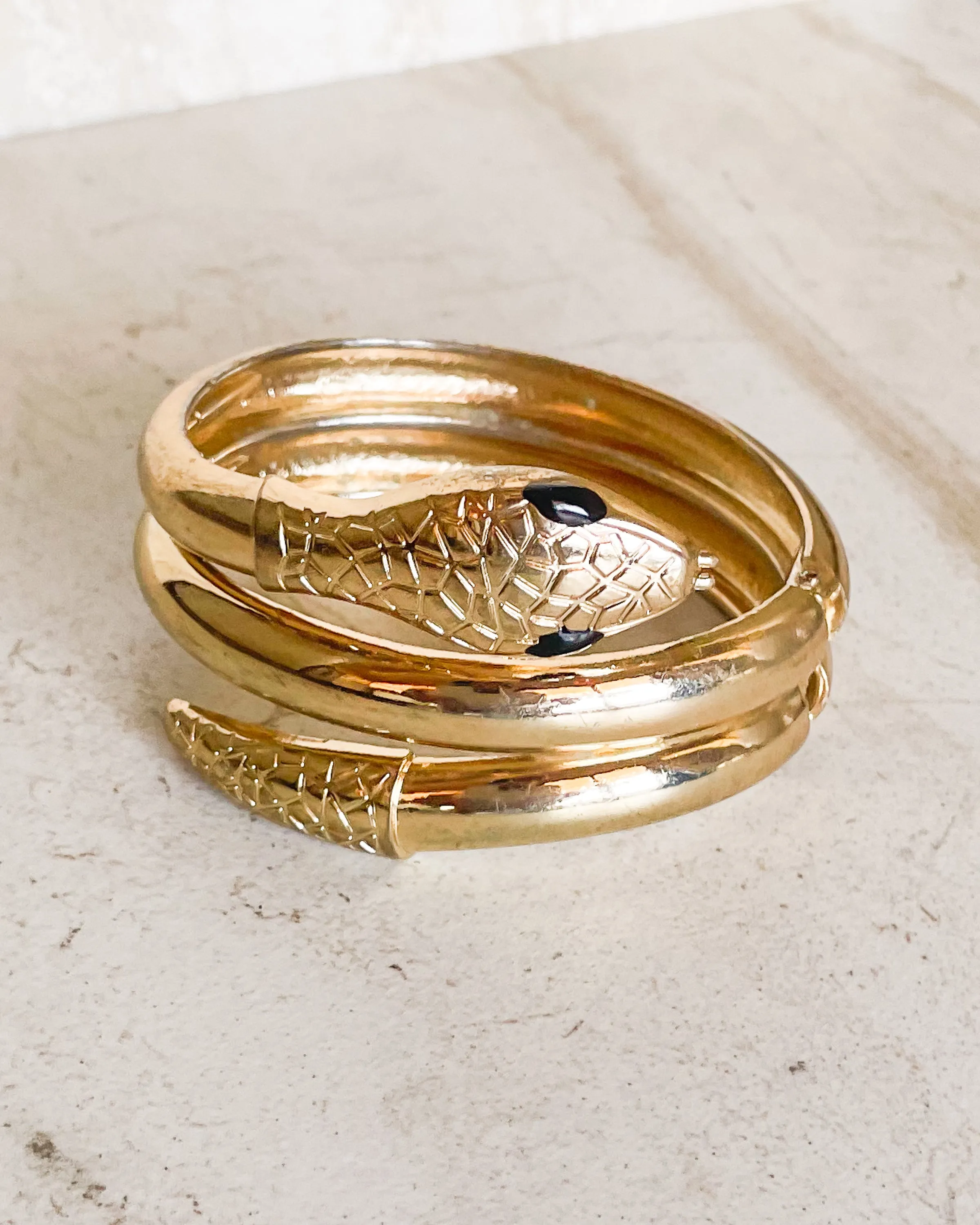 Vintage Gold Plated Snake Bracelet sold by Care Tucker