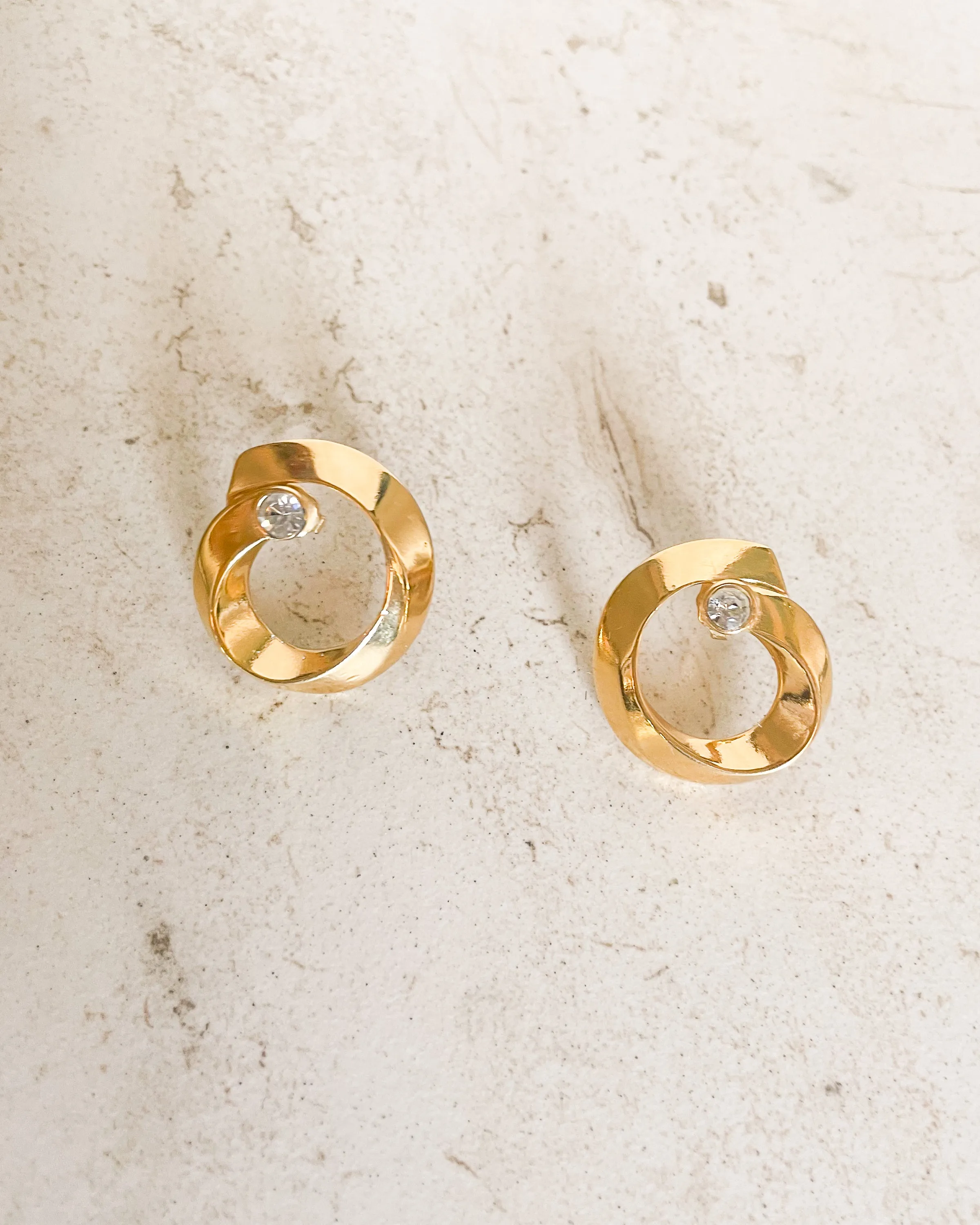 Vintage Elegant Spiral Circle Stud Earrings sold by Care Tucker product image thumbnail 2