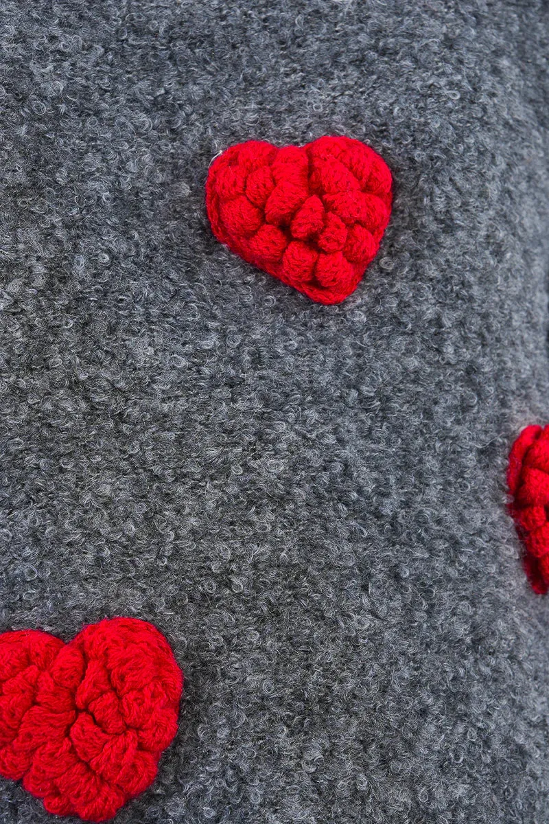 Knit Heart Puff Sweater sold by Care Tucker product image thumbnail 5
