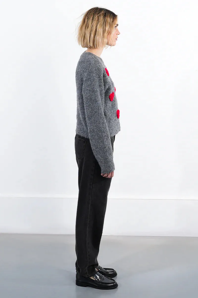 Knit Heart Puff Sweater sold by Care Tucker product image thumbnail 4