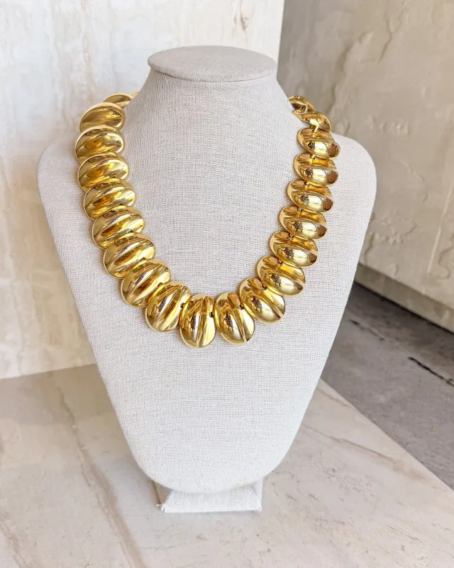 Vintage Signed GOLDEN Chunky Necklace sold by Care Tucker