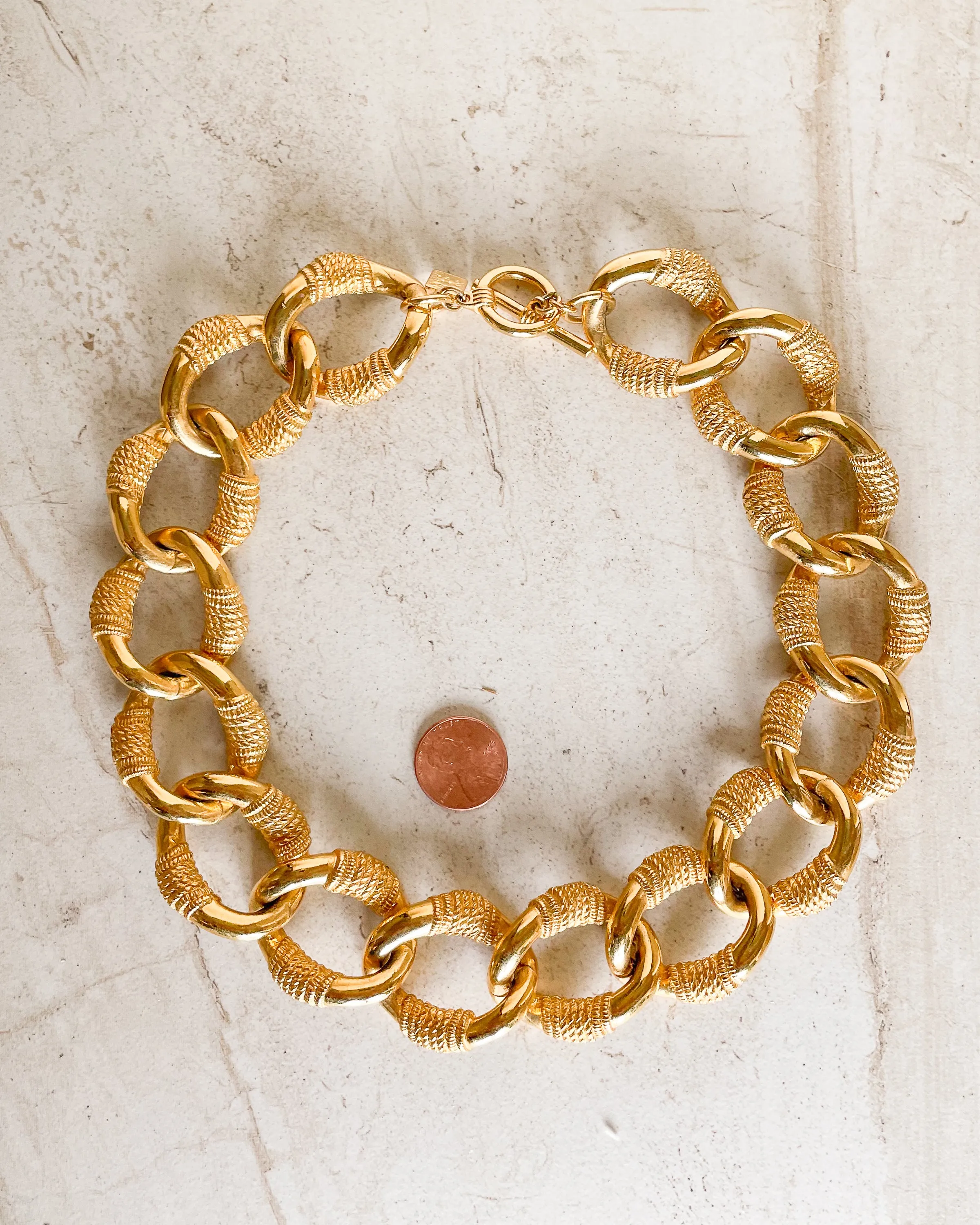 Vintage Signed Gold Plated Rope Link Necklace sold by Care Tucker product image thumbnail 2