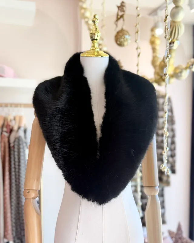 Vintage Black Faux Fox Fur Collar sold by Care Tucker