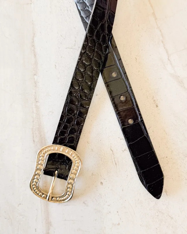 Croc-embossed Italian Leather Belt sold by Care Tucker