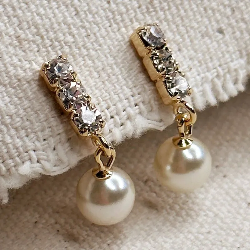 18k Gold Filled Drop Pearl Earrings made by Care Tucker