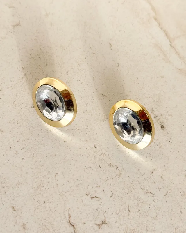 Vintage Faceted Glass Earrings made by Care Tucker