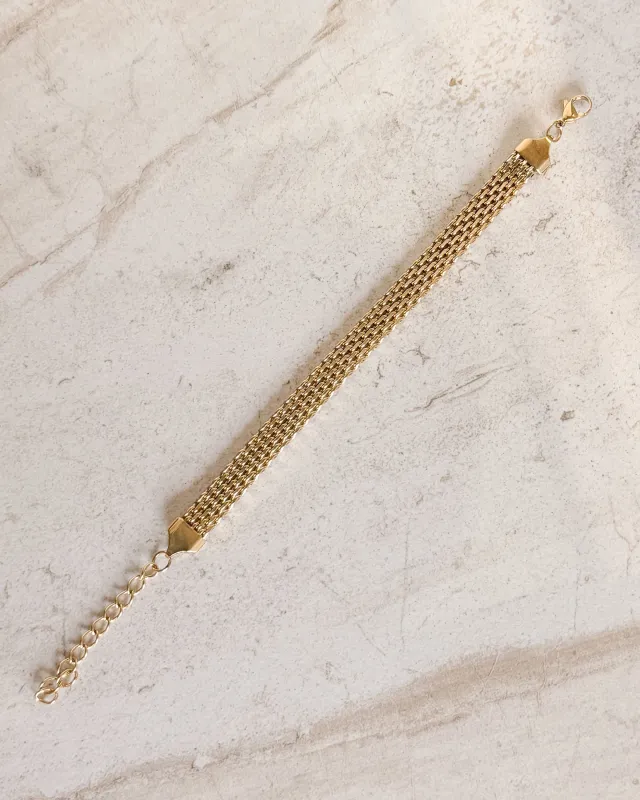 Kelly GOLD BRAIDED LINK CHAIN BRACELET sold by Care Tucker