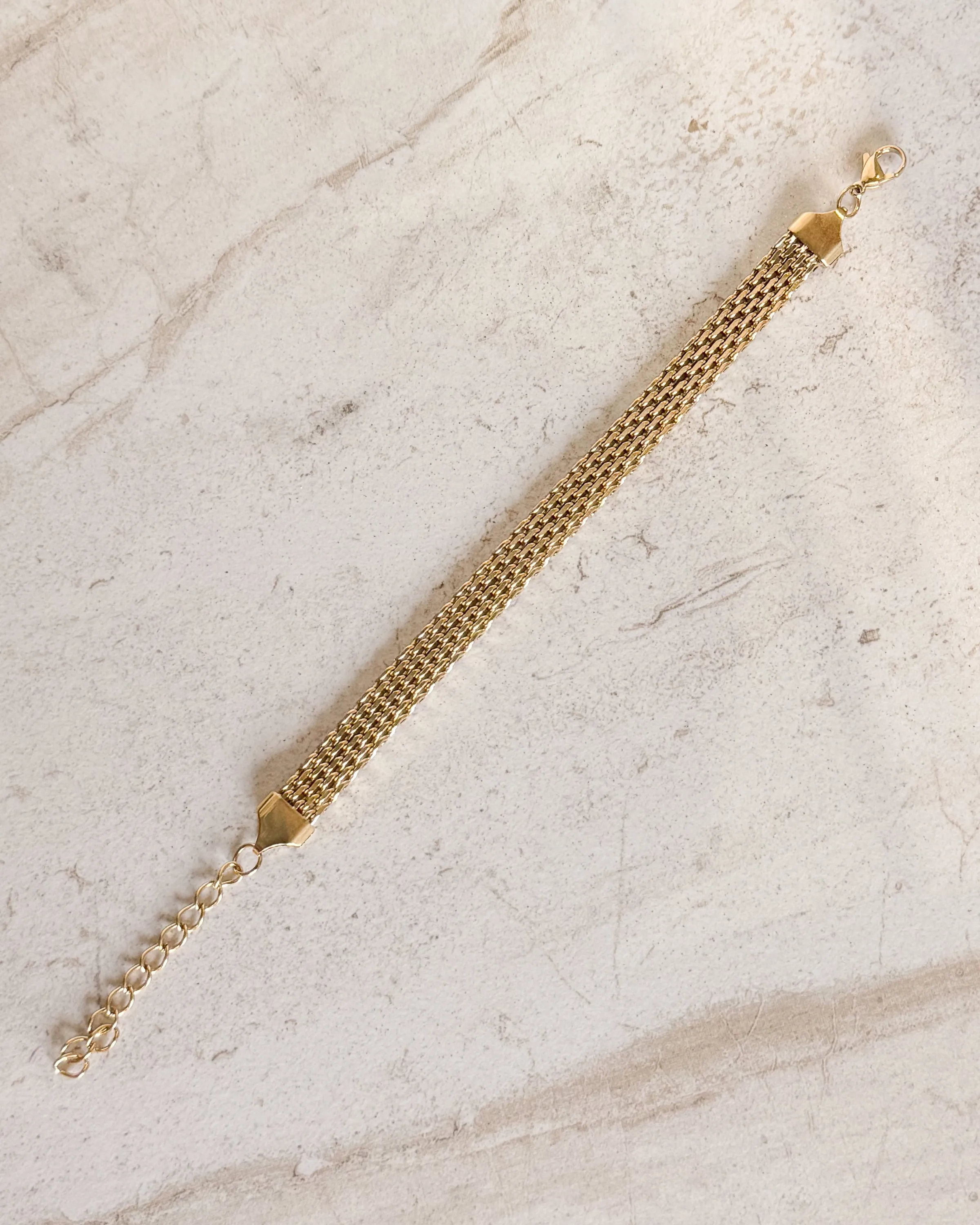 Kelly GOLD BRAIDED LINK CHAIN BRACELET sold by Care Tucker