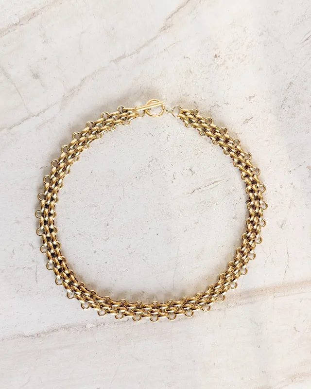 Thick Gold Interlocking Chain Necklace sold by Care Tucker