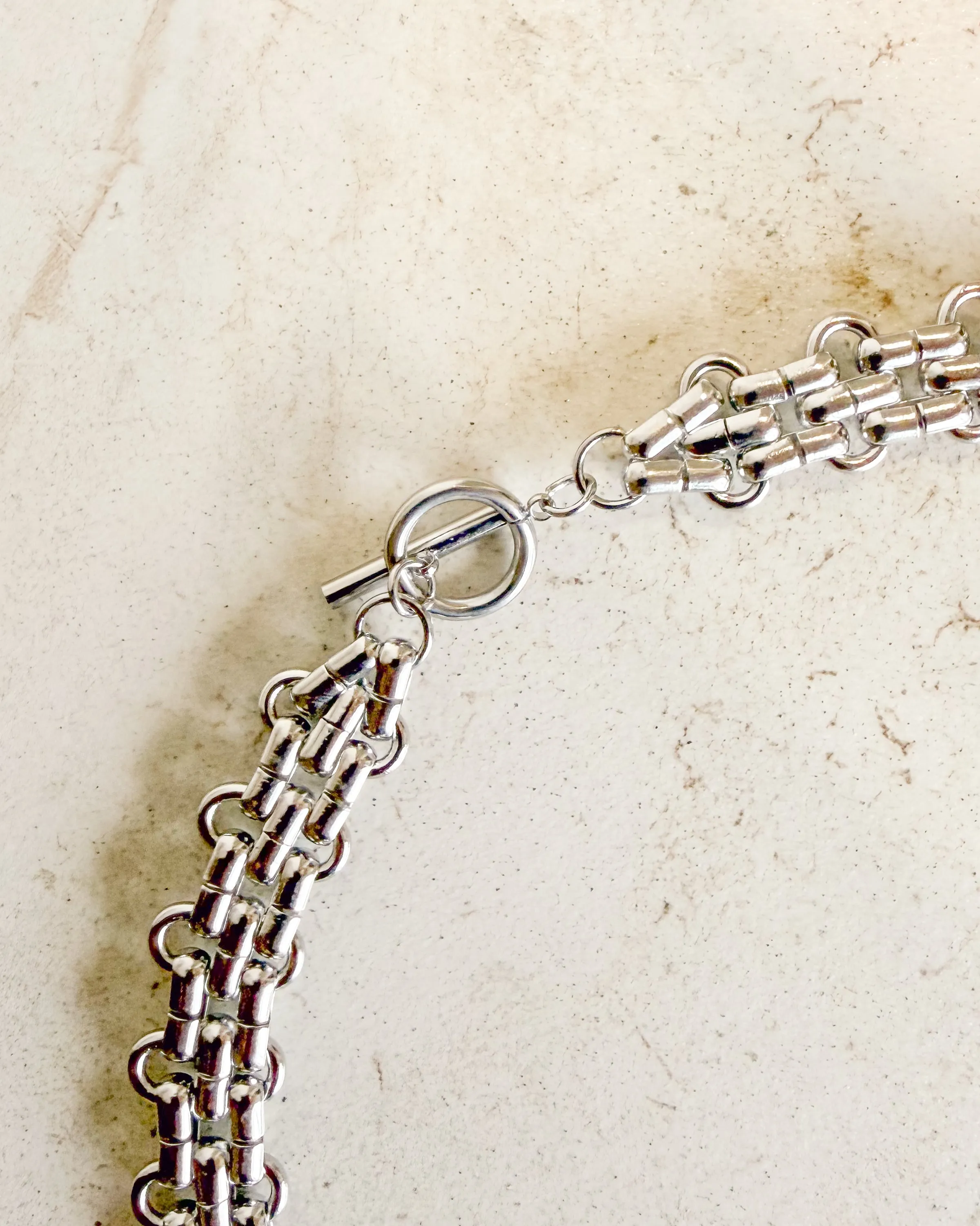 Thick Gold Interlocking Chain Necklace sold by Care Tucker product image thumbnail 4