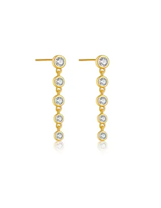 CZ Poppy Tennis Drop Stud Earrings waterproof sold by Care Tucker