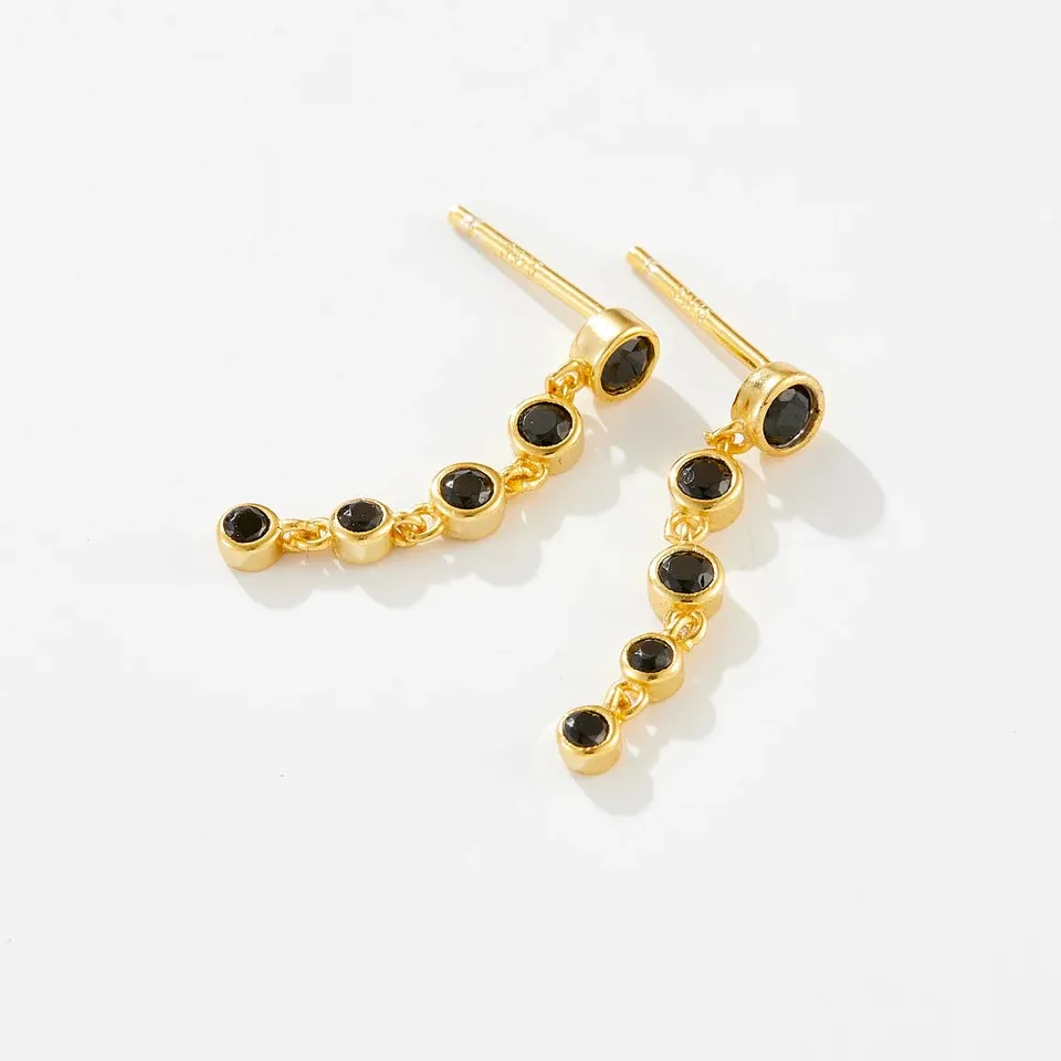 CZ Poppy Tennis Drop Stud Earrings waterproof sold by Care Tucker product image thumbnail 2