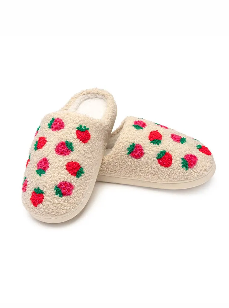 Slippers - Red Strawberries - Cream sold by Care Tucker product image thumbnail 2