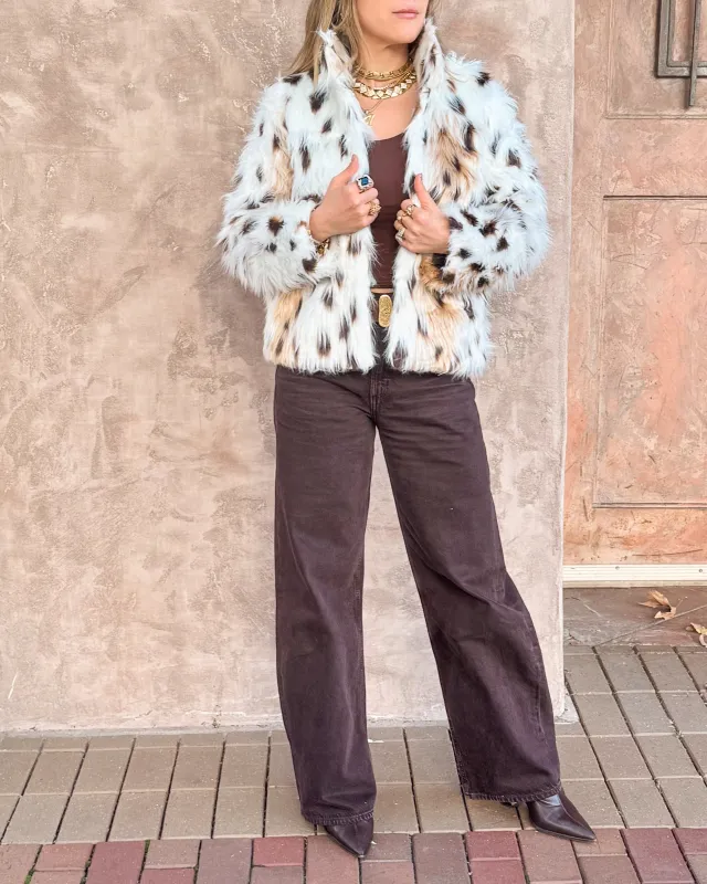 Soft Animal Print Faux Fur Thick Coat made by Care Tucker
