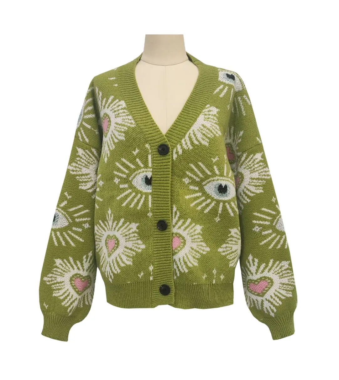 Mystical Gorgeously Eye Cardigan sold by Care Tucker