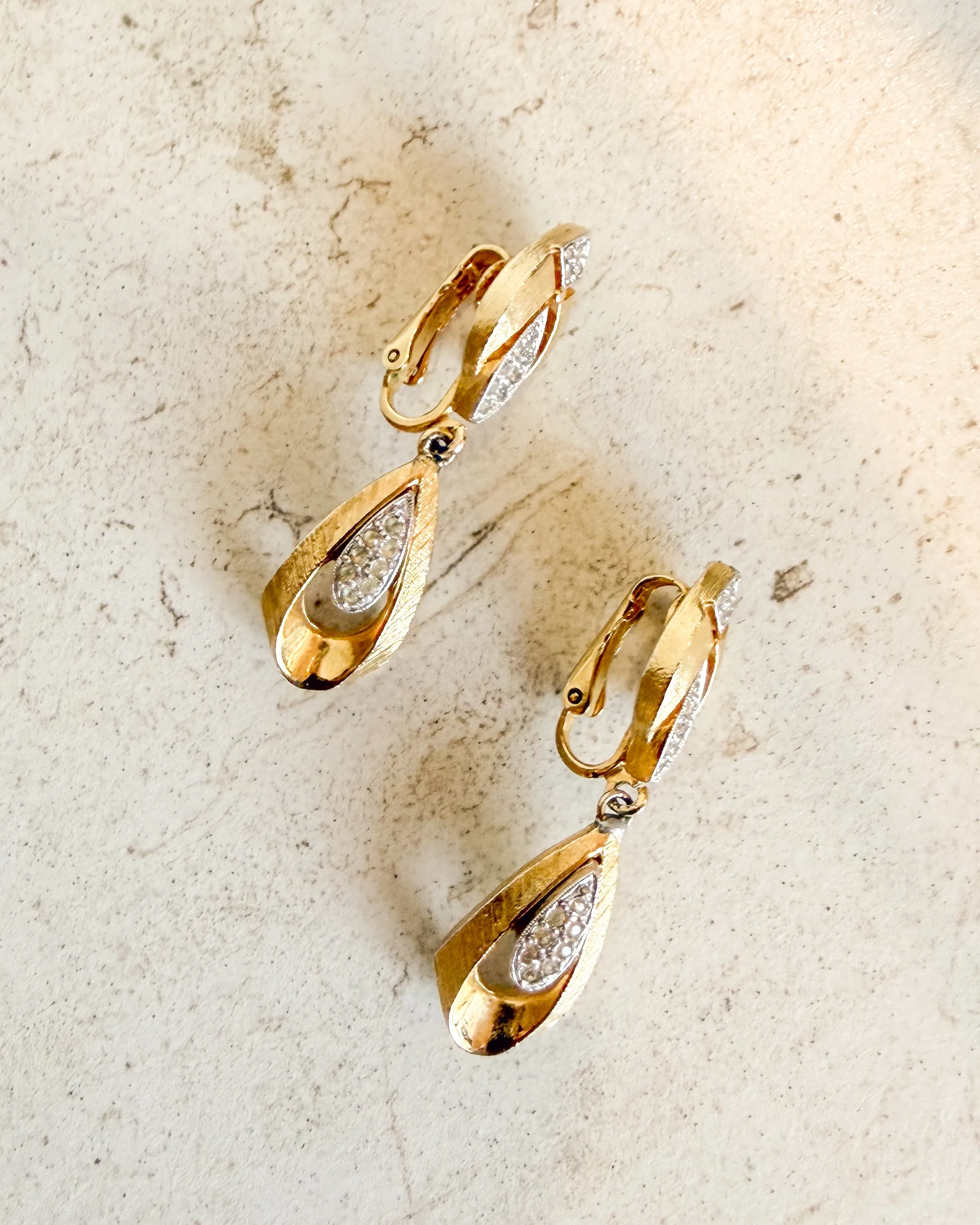 Vintage 2 tier droplet Clip-on earrings sold by Care Tucker