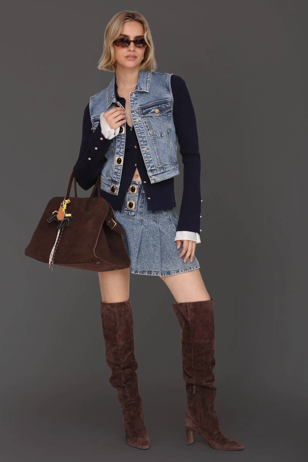 Novelty Button Denim Vest Top sold by Care Tucker product image thumbnail 3