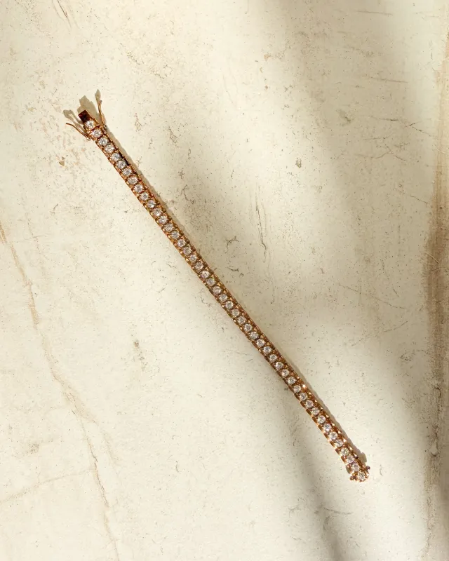 Vintage gold plated sparkle tennis bracelet sold by Care Tucker