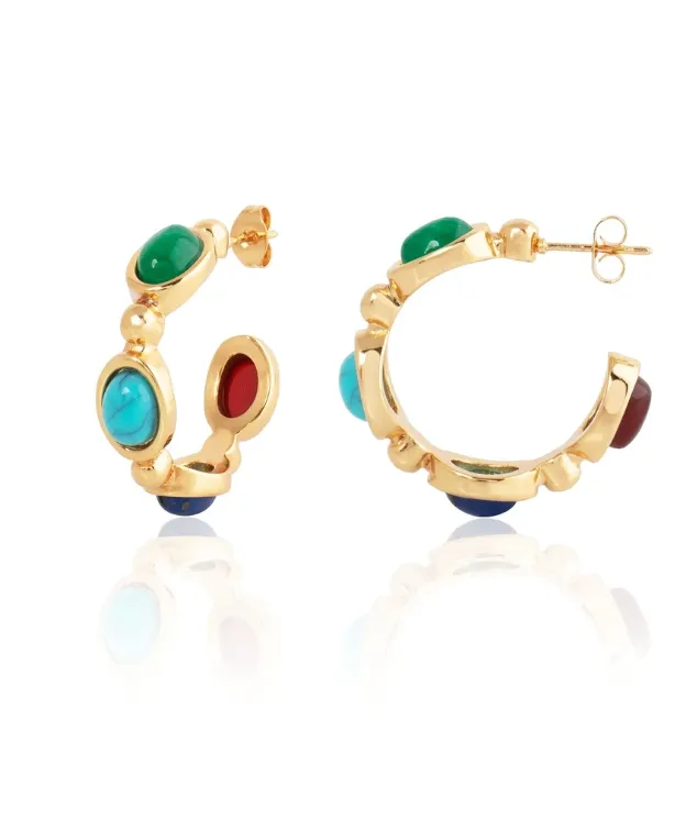 GEMSTONE GOLD PLATED STUD EARRINGS sold by Care Tucker product image thumbnail 2