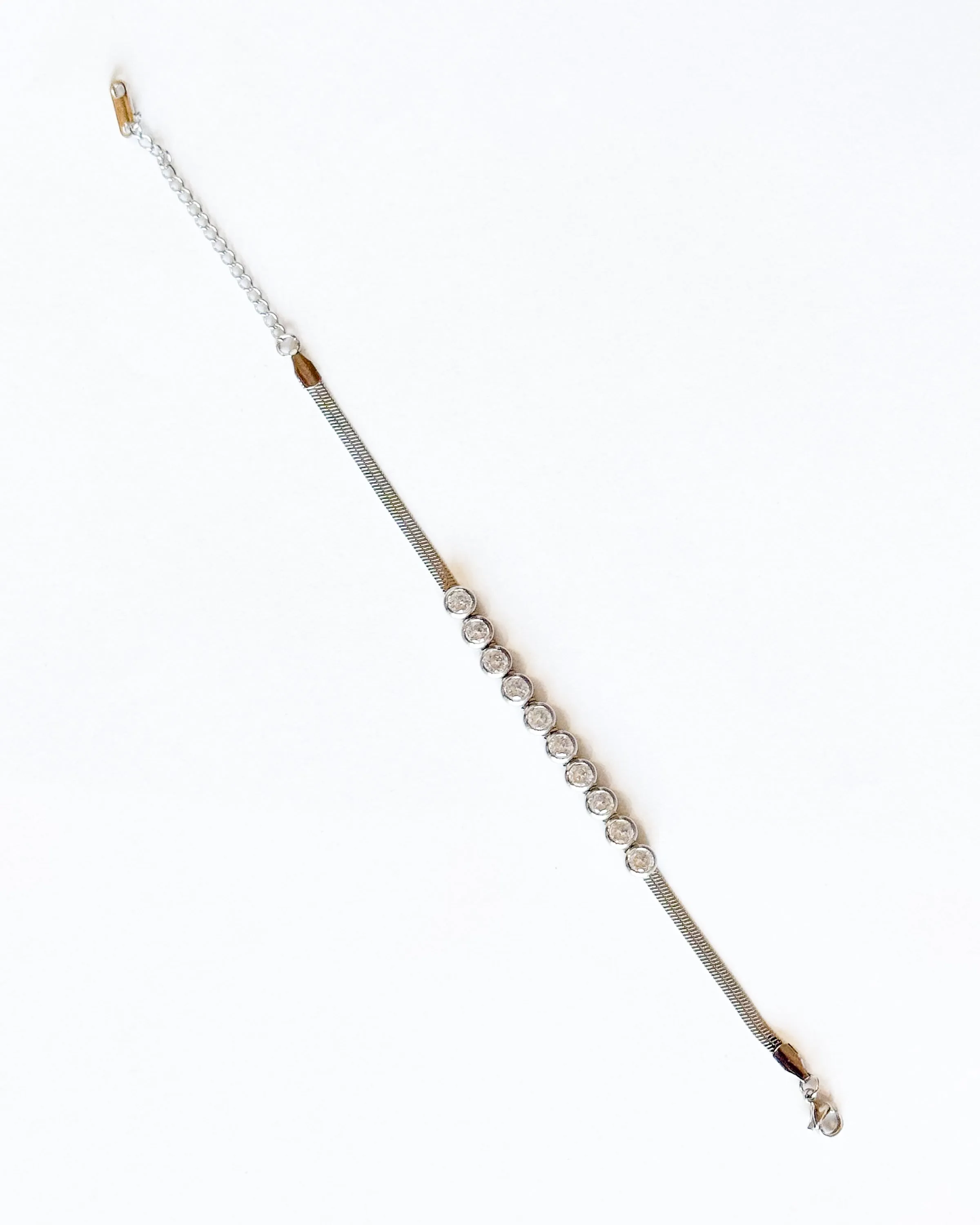 Gold Bracelet with Clear Rhinestone Rounds sold by Care Tucker product image thumbnail 2