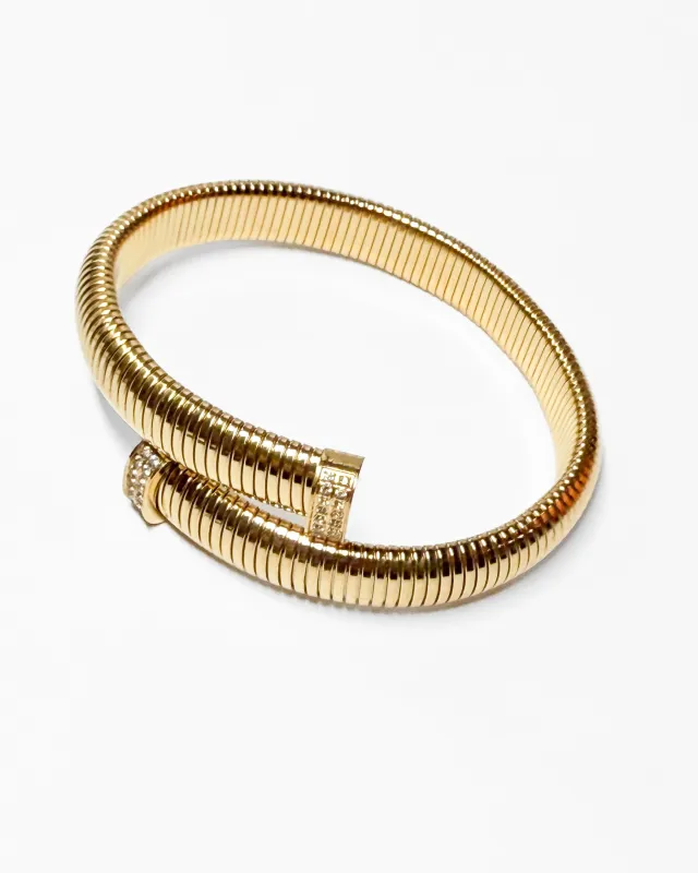 Gold Studded Serpent Texture Bracelet sold by Care Tucker