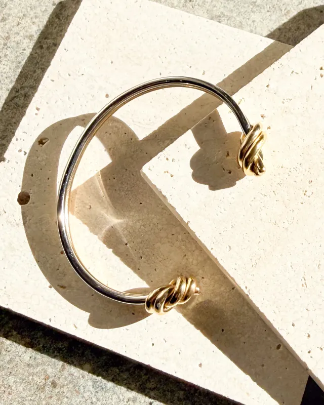 Two Tone Knot Bypass Cuff made by Care Tucker