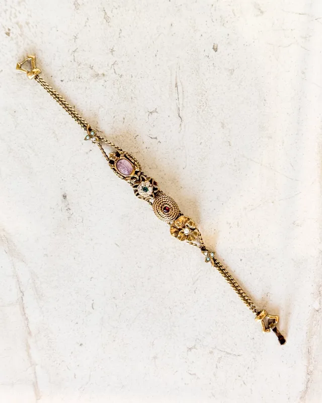 Vintage Victorian Revival slide bracelet made by Care Tucker