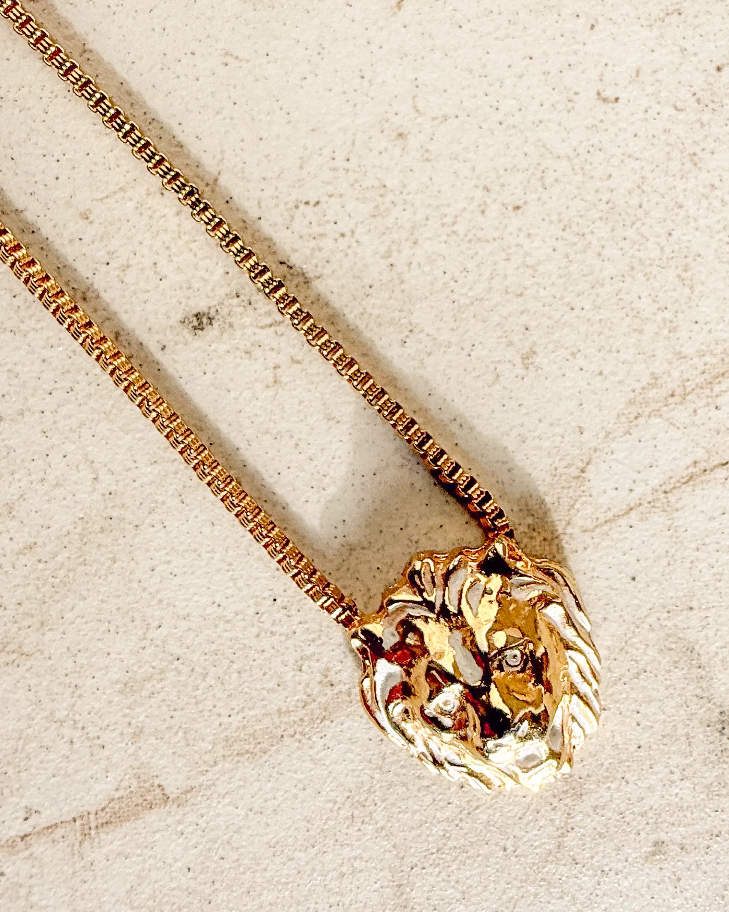 Vintage Lion Head gold necklace sold by Care Tucker product image thumbnail 2