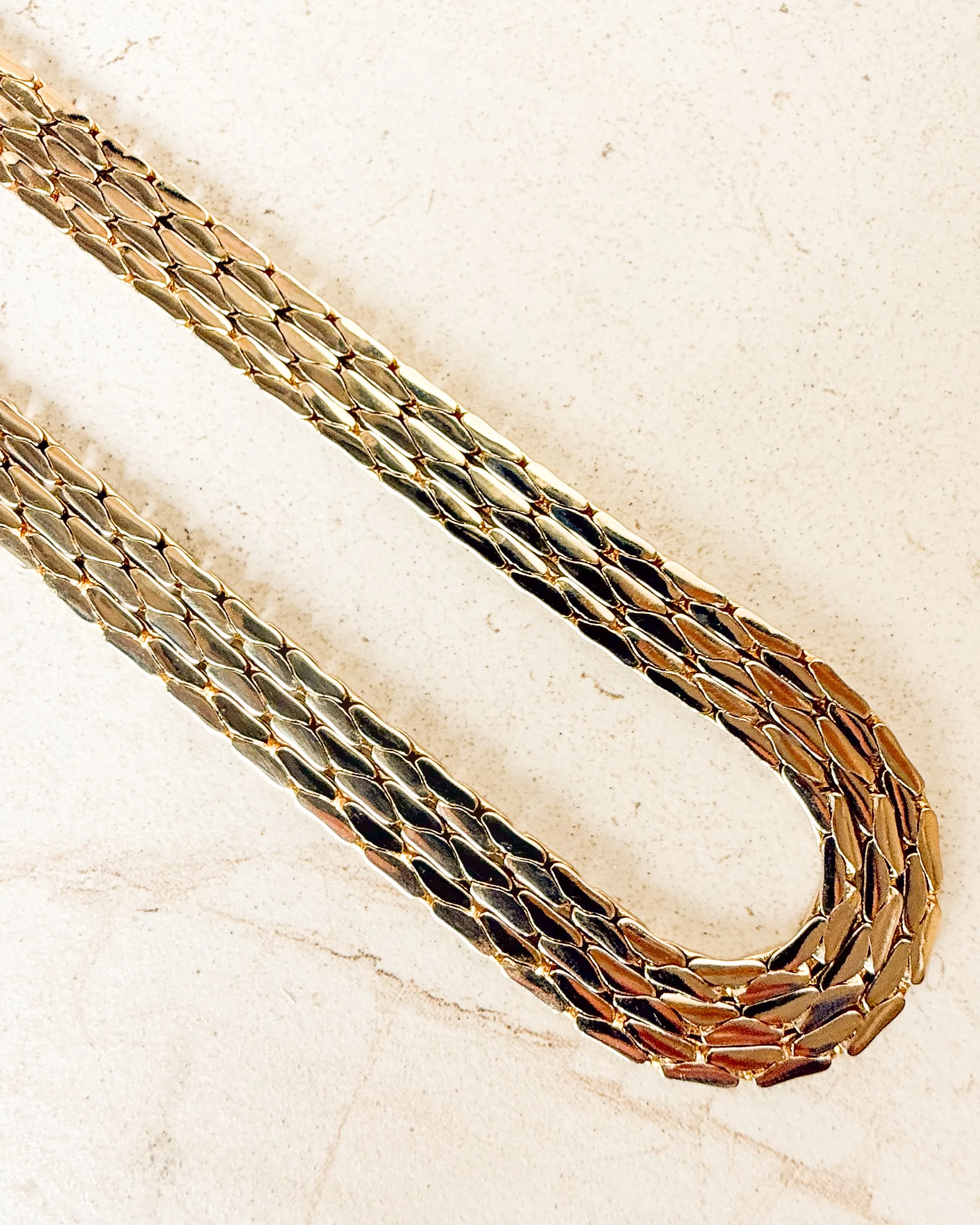 Vintage Signed Gold tone 3 Chain Necklace sold by Care Tucker product image thumbnail 4