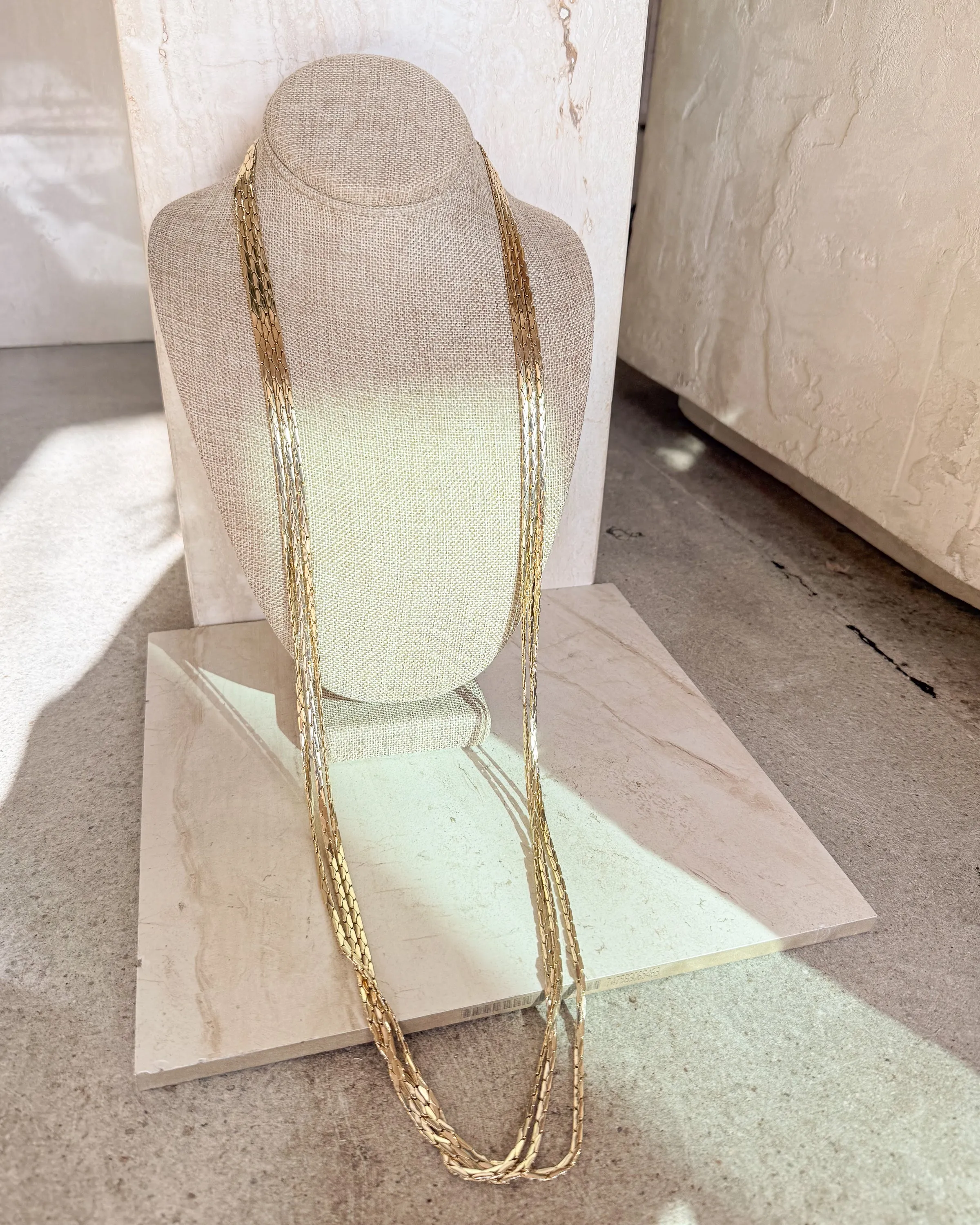 Vintage Signed Gold tone 3 Chain Necklace sold by Care Tucker product image thumbnail 2