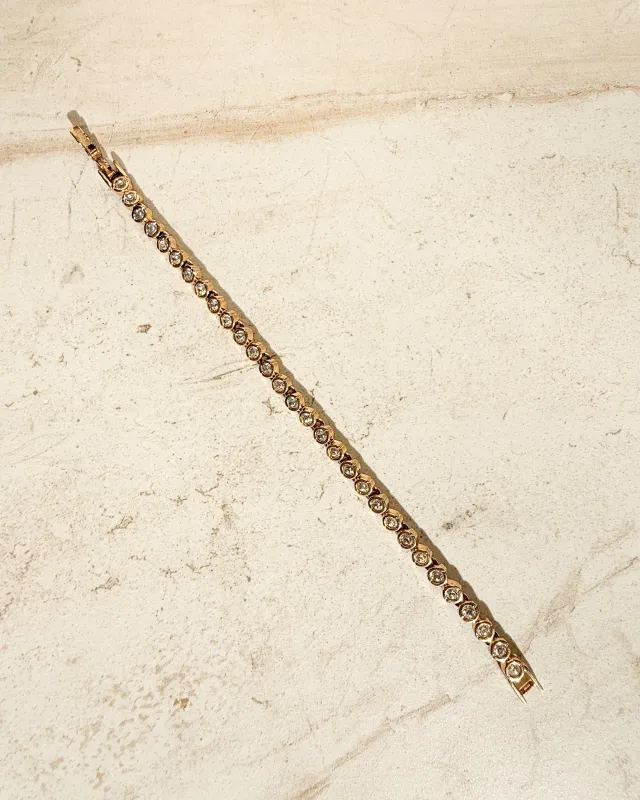 Vintage Round Swarovski Crystal Tennis Bracelet made by Care Tucker