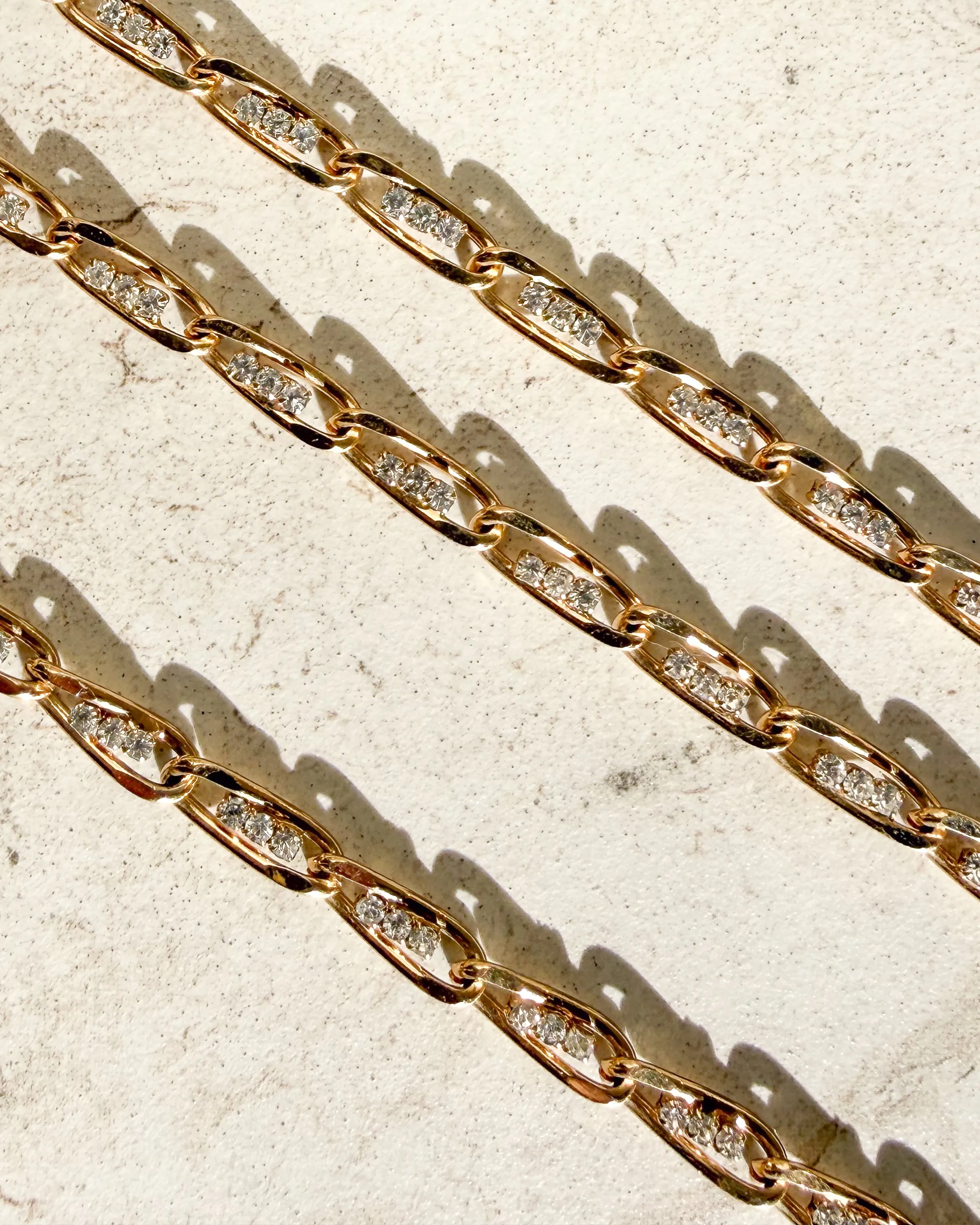 Vintage Gold Tone 3 Crystal Link Necklace - Bracelet sold by Care Tucker product image thumbnail 4
