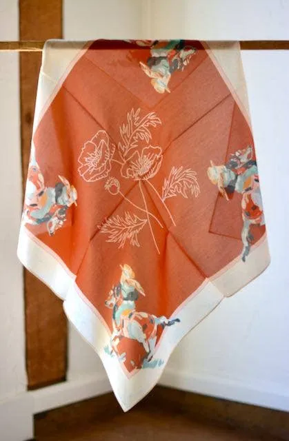 Poppy Cowgirl: Western Scarf Bandana Silk Tencel Wild Rag sold by Care Tucker product image thumbnail 2