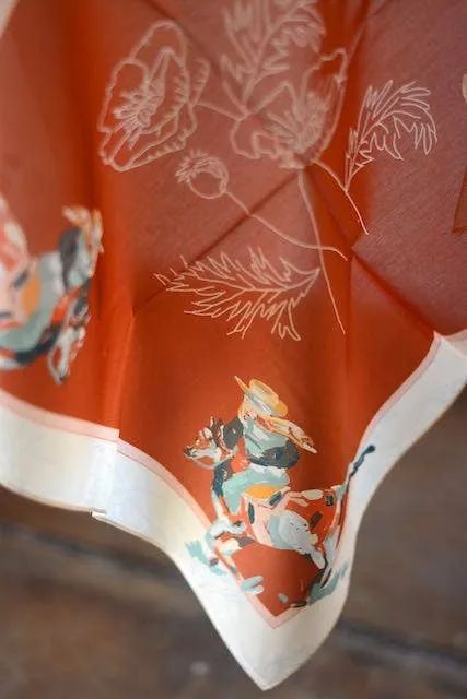 Poppy Cowgirl: Western Scarf Bandana Silk Tencel Wild Rag sold by Care Tucker product image thumbnail 3