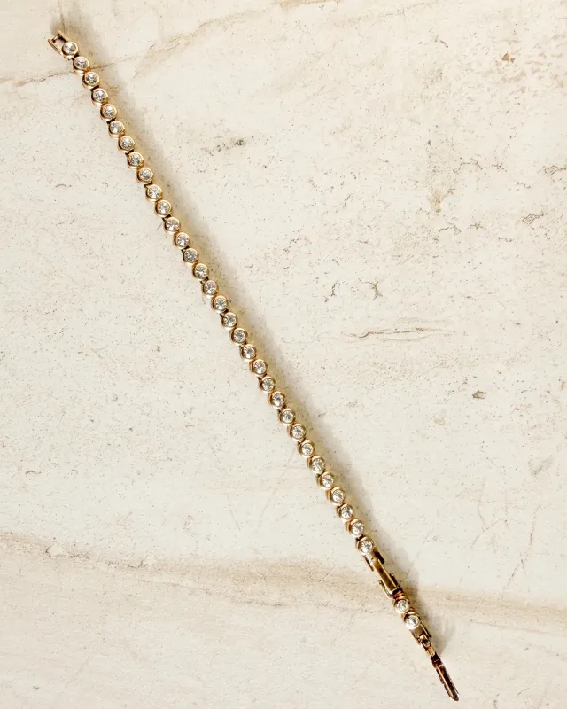 Vintage Circular Crystal Tennis Bracelet With Adjustable clasp sold by Care Tucker