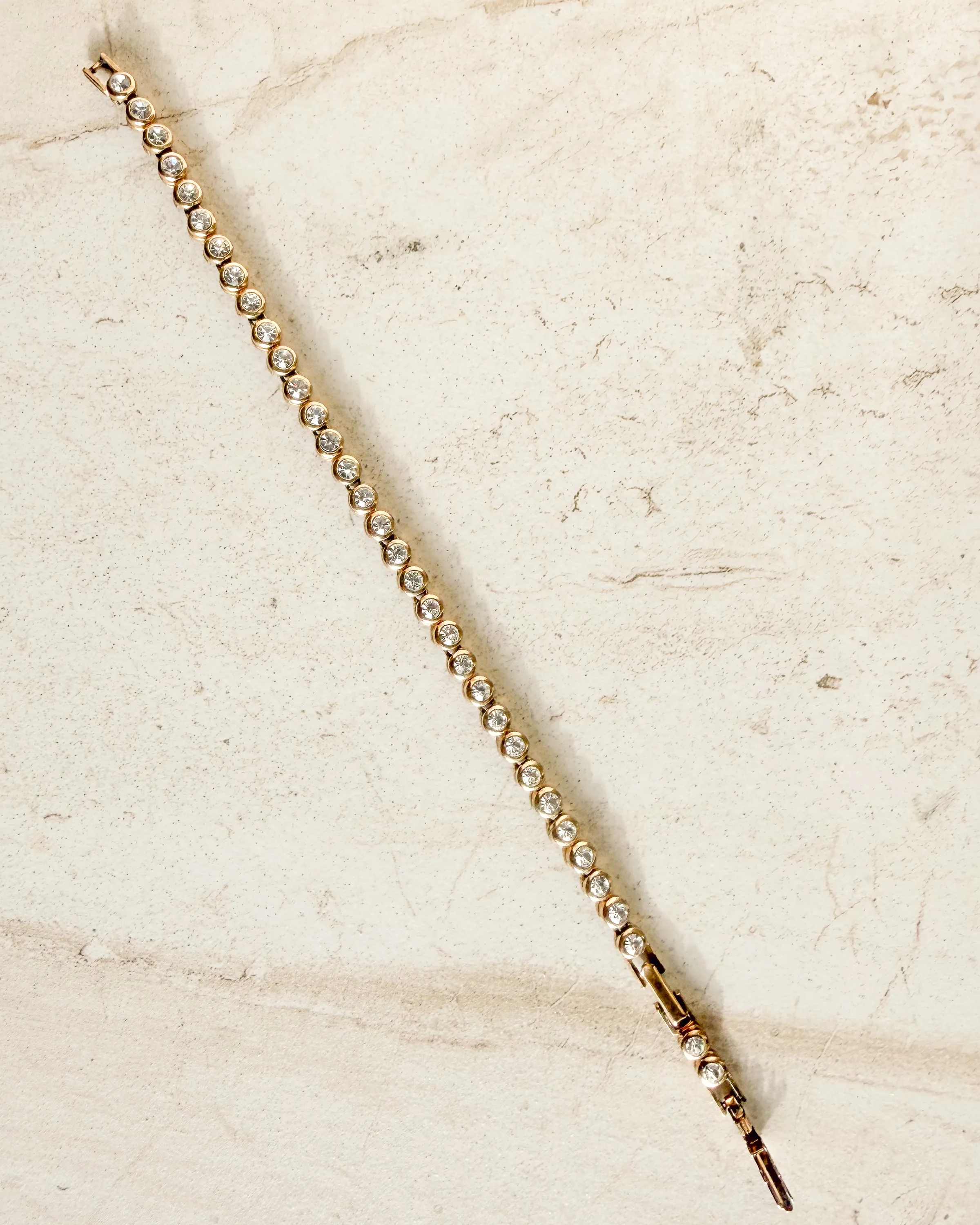 Vintage Circular Crystal Tennis Bracelet With Adjustable clasp sold by Care Tucker