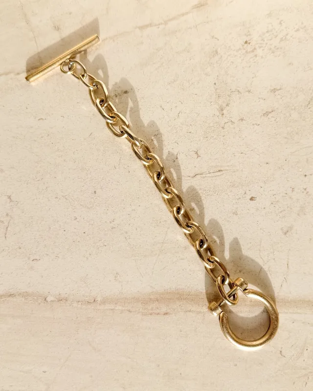 Vintage Gold-Plated horse bit Link Shackle Toggle Clasp Bracelet sold by Care Tucker