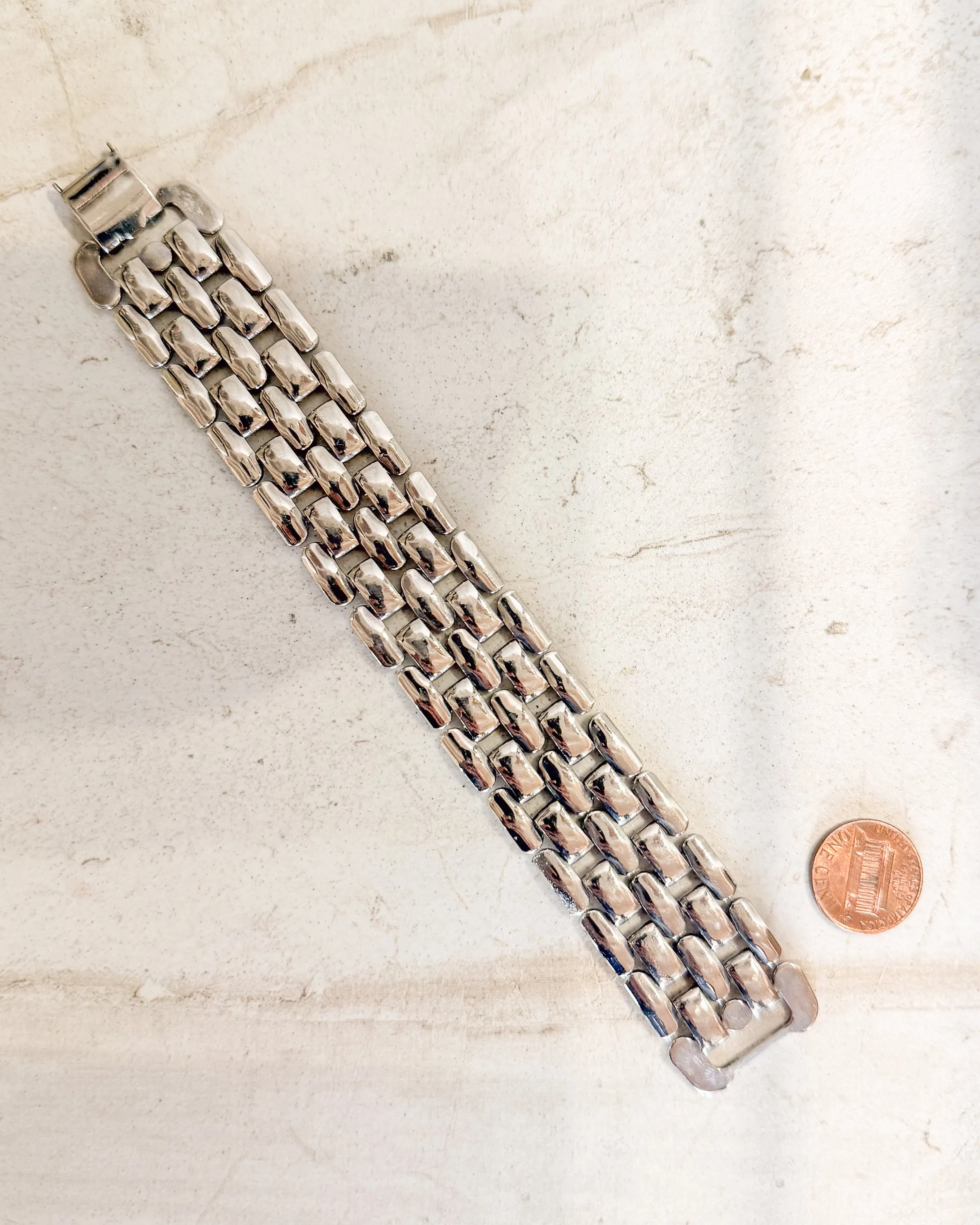 Vintage Silver Tone Chain Bracelet sold by Care Tucker product image thumbnail 2