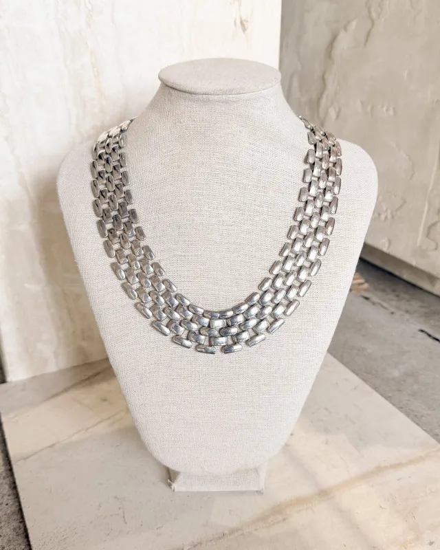 Vintage Silver Brick Link Chain Necklace sold by Care Tucker