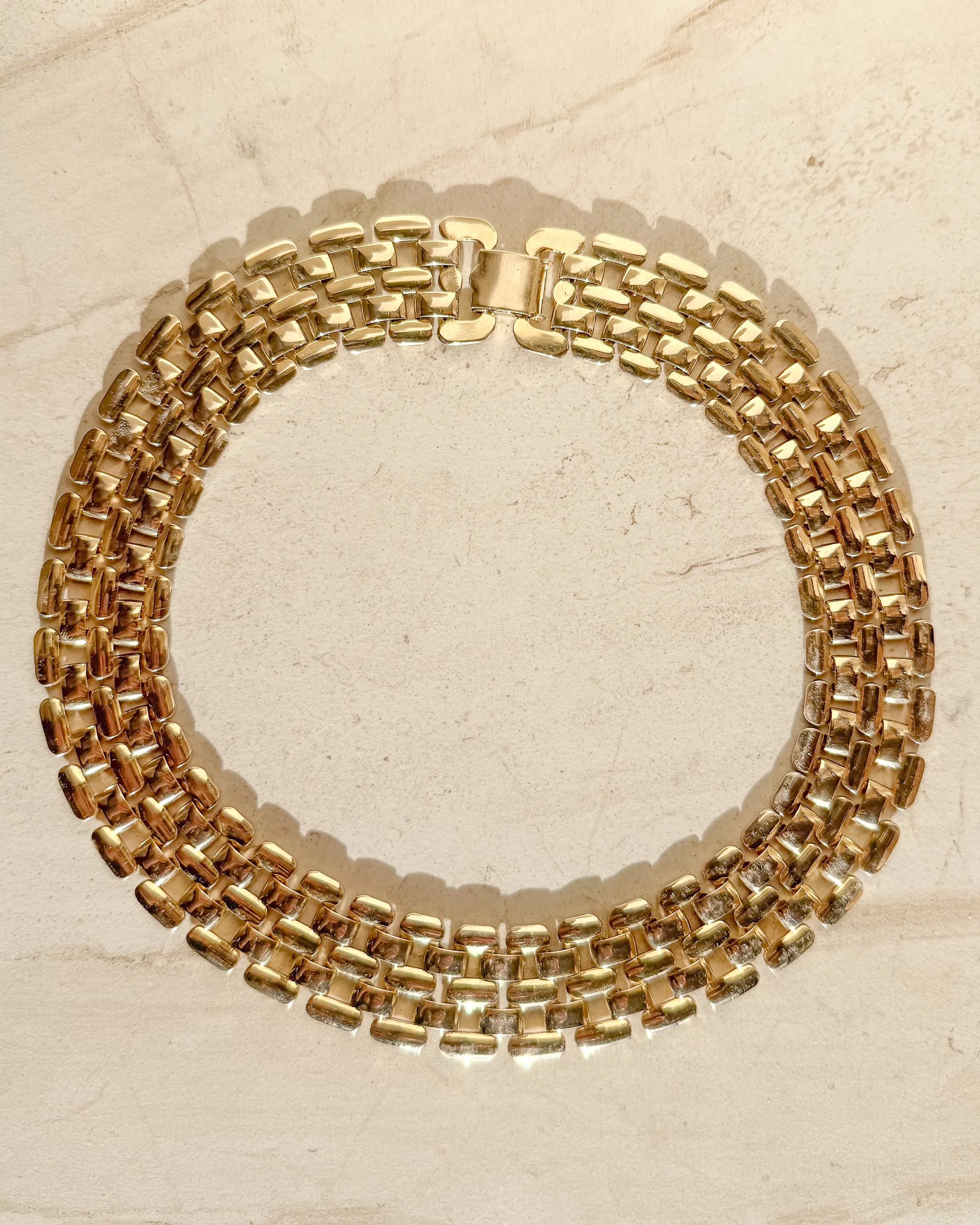 Vintage Gold Plated Thick Woven Chain Necklace sold by Care Tucker product image thumbnail 2