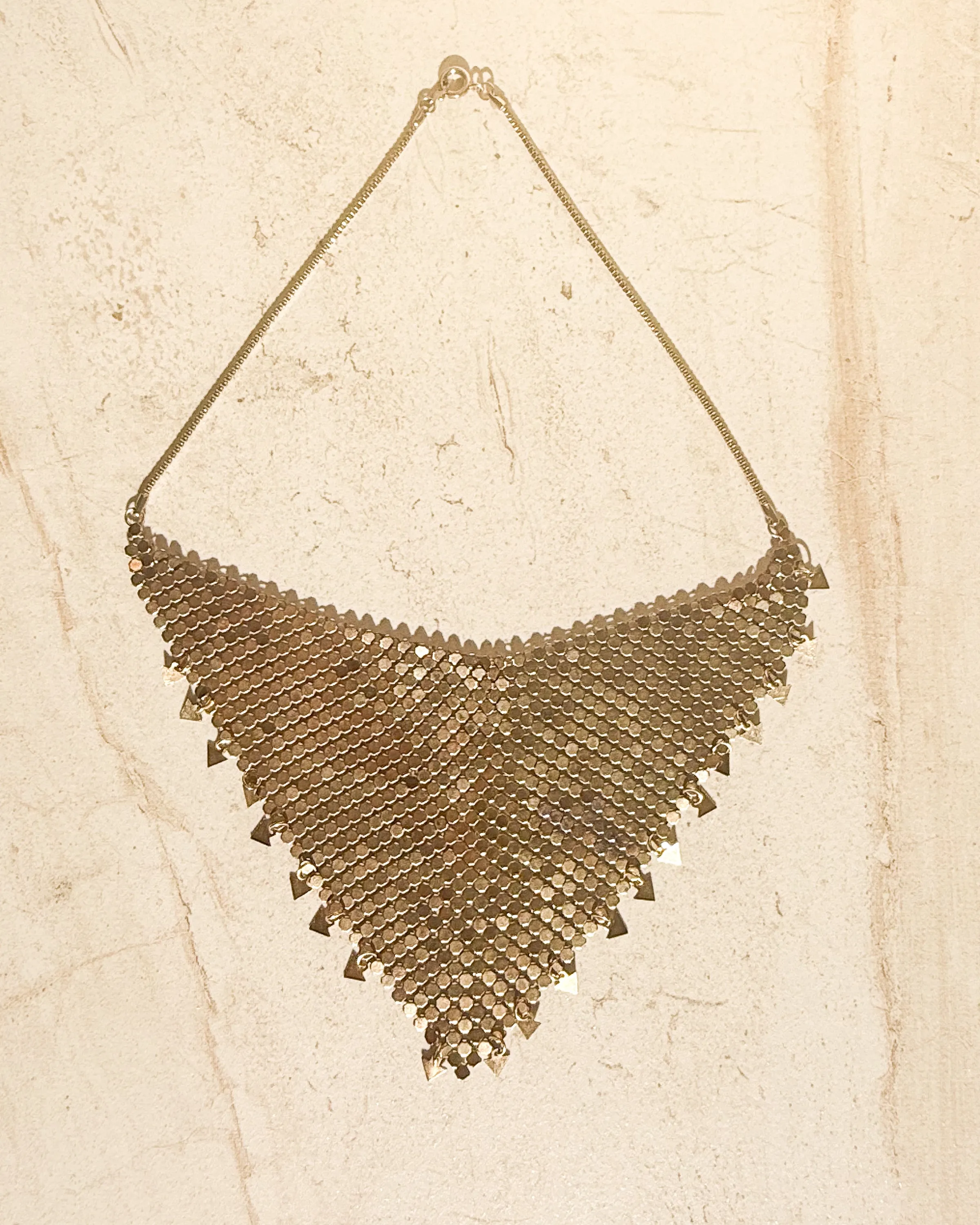 Vintage Gold Mesh Bib Necklace sold by Care Tucker product image thumbnail 2
