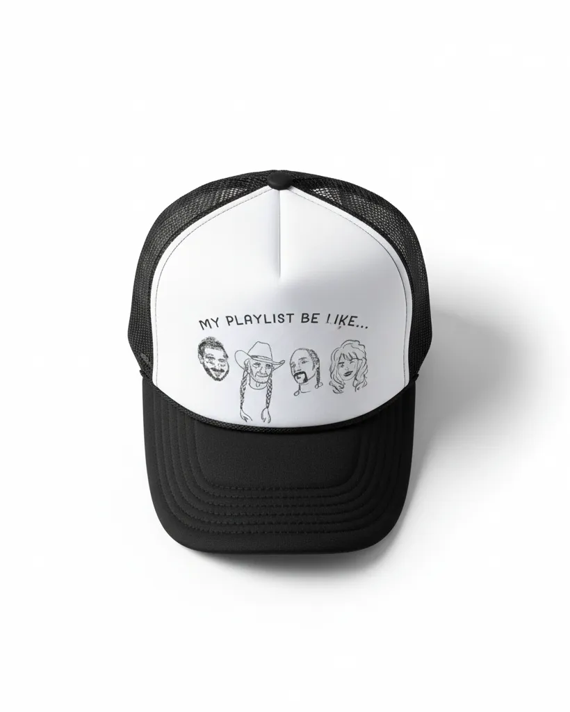 Playlist Trucker Hat sold by Care Tucker