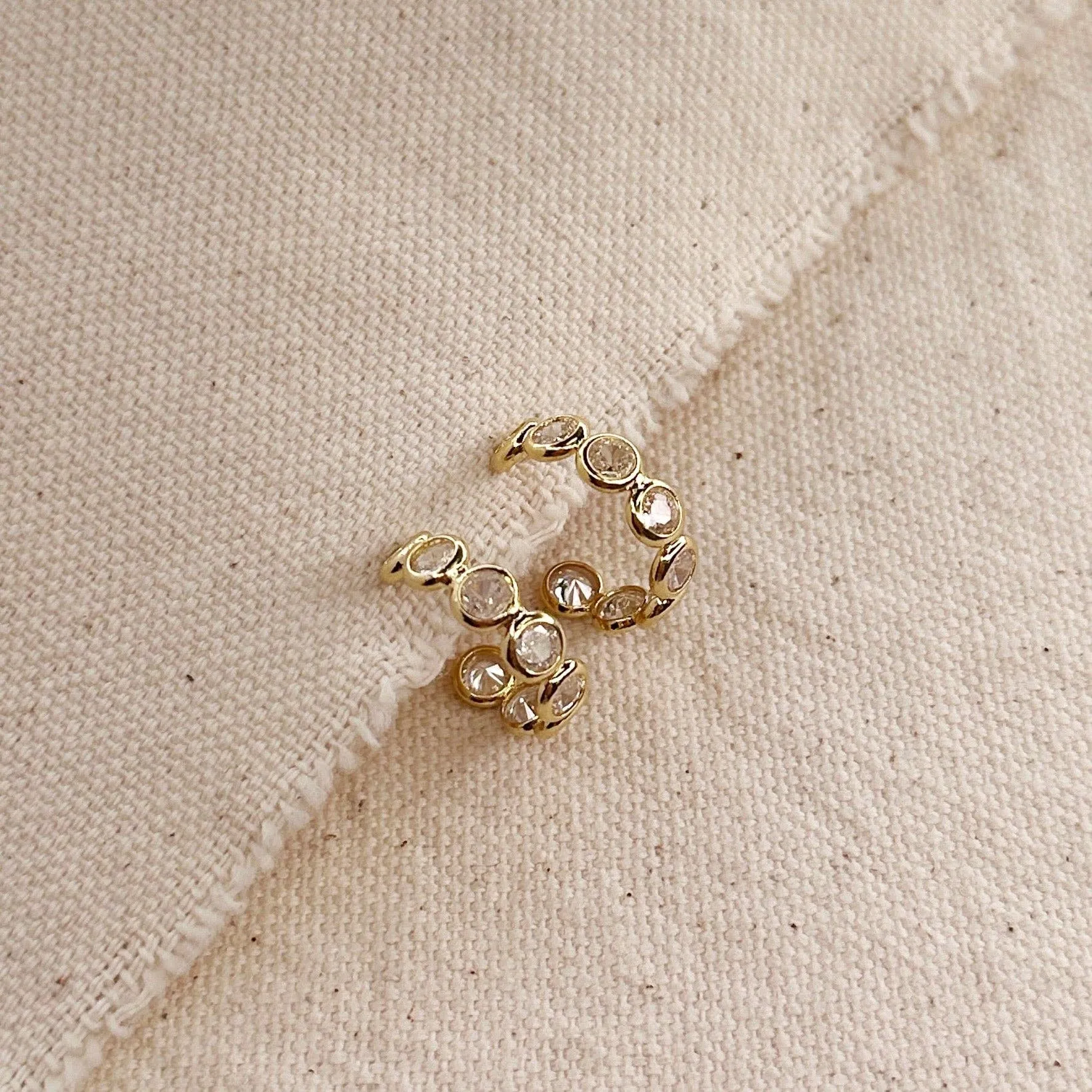 Bezel CZ C- Hoop Earrings sold by Care Tucker product image thumbnail 2