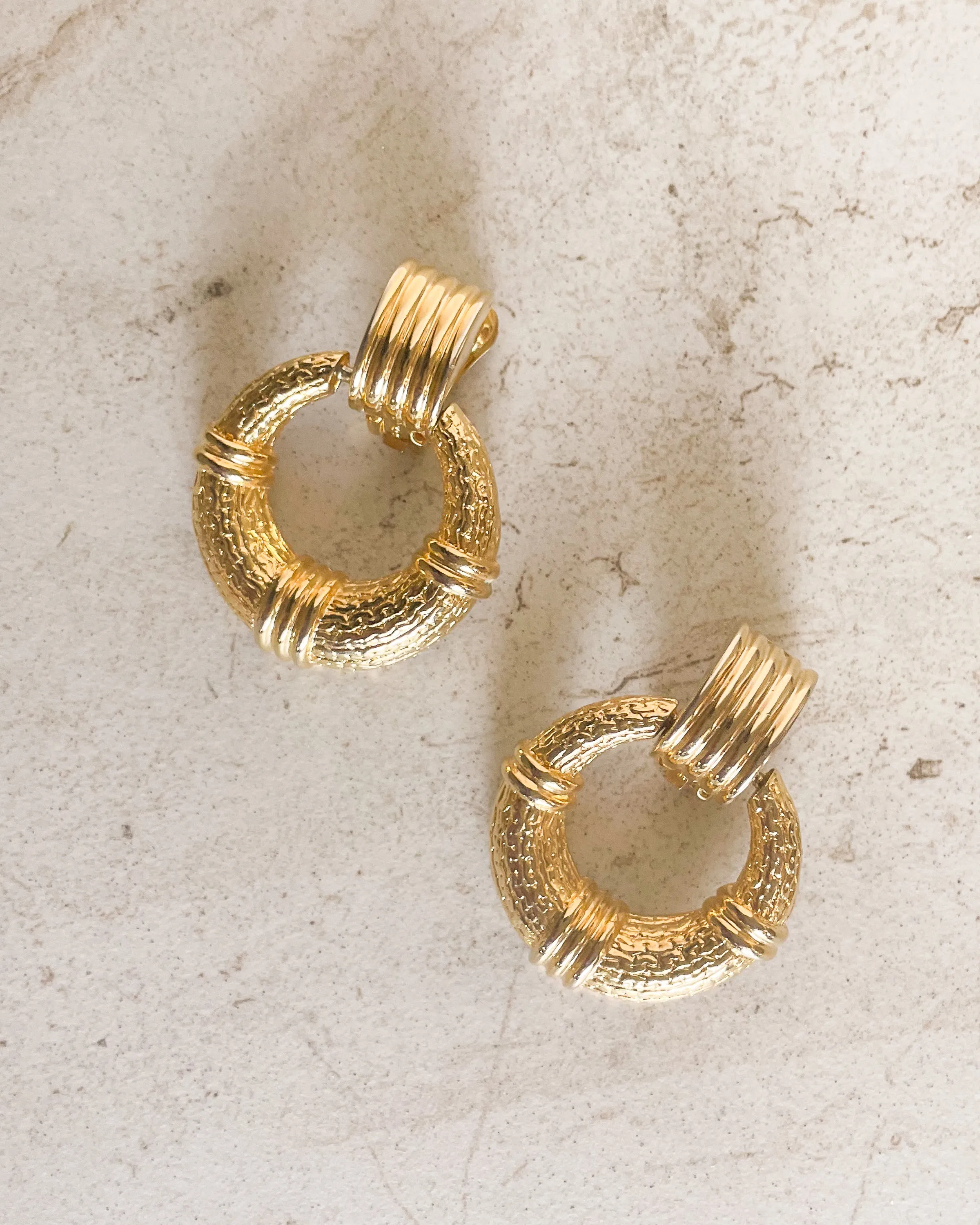 Vintage Gold Tone Drop Dangle Earring Clip-On Earrings sold by Care Tucker product image thumbnail 2