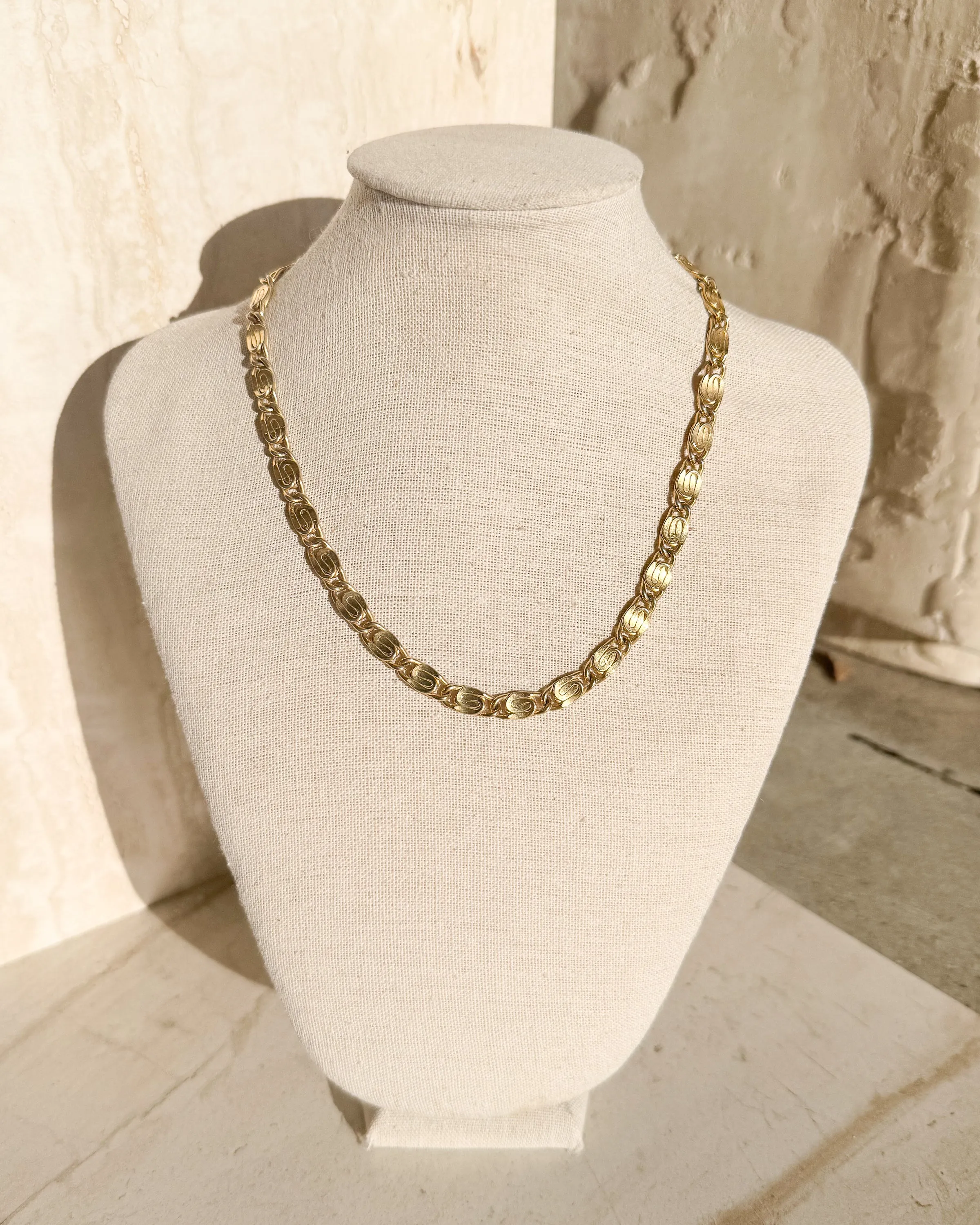 Vintage Signed Gold S-Link Chain Necklace sold by Care Tucker