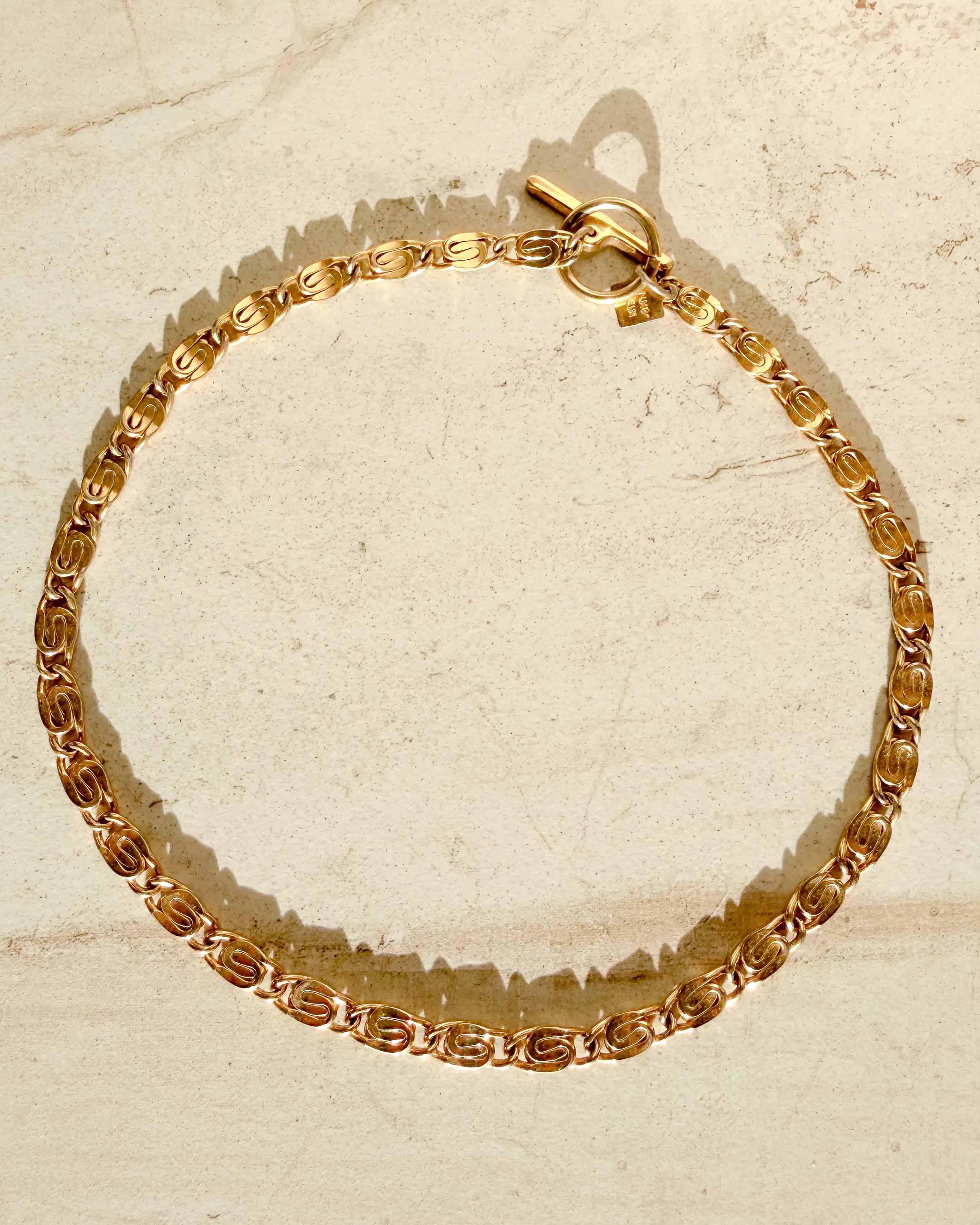 Vintage Signed Gold S-Link Chain Necklace sold by Care Tucker product image thumbnail 2