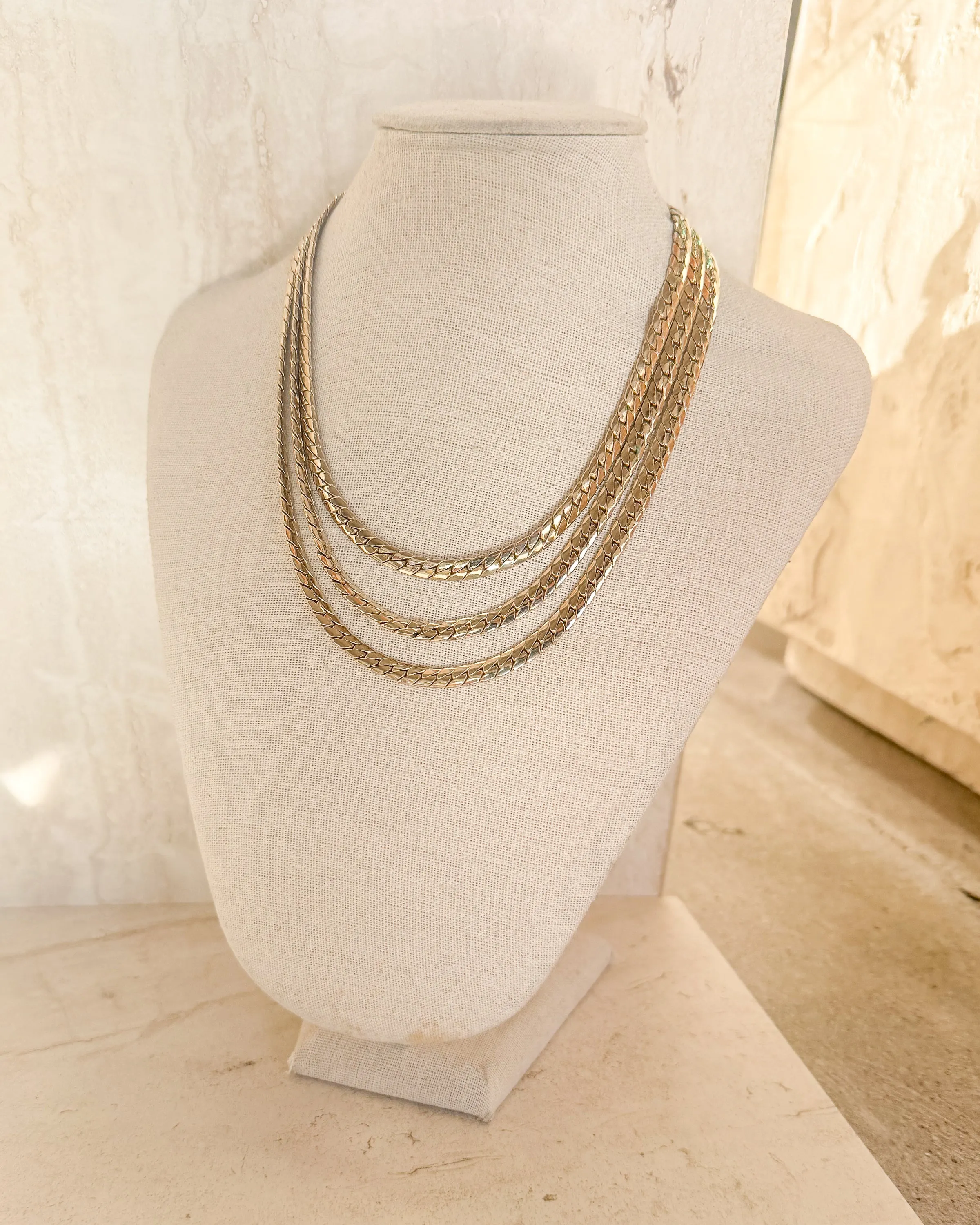 Vintage Gold tone 3 Chain Necklace sold by Care Tucker product image thumbnail 4