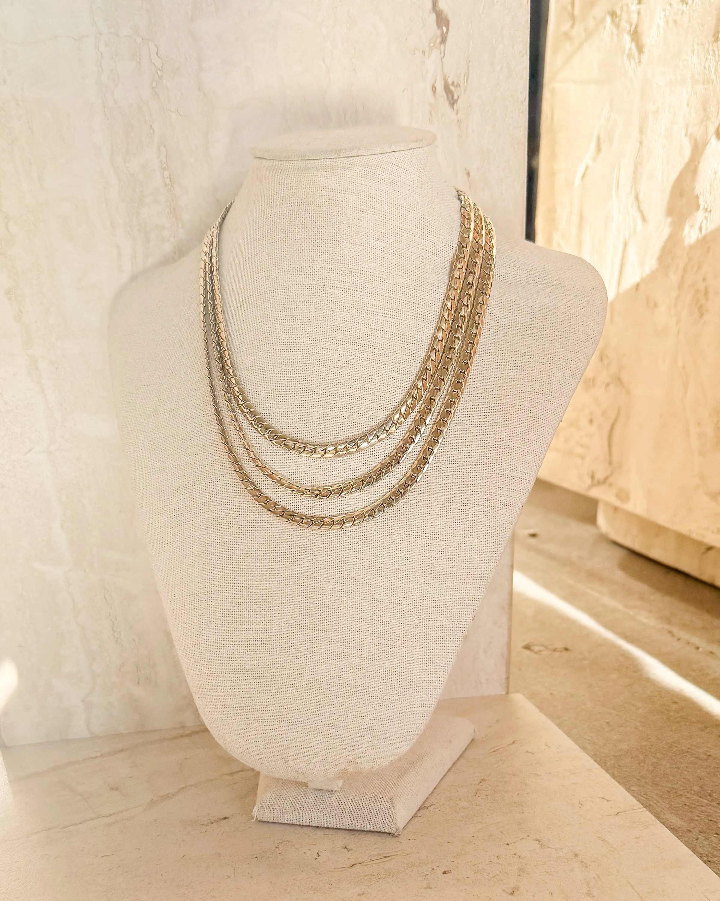 Vintage Gold tone 3 Chain Necklace sold by Care Tucker product image thumbnail 2