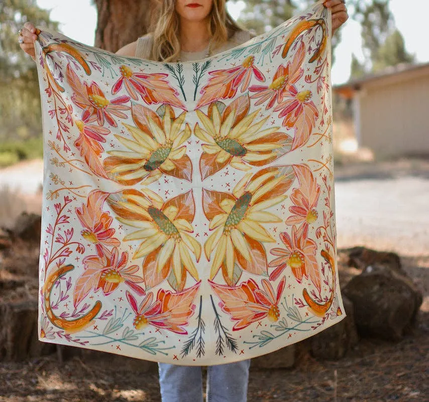 Lucky Wildflowers Large 35x35: Cowgirl Western Scarf Wild Rag sold by Care Tucker product image thumbnail 2