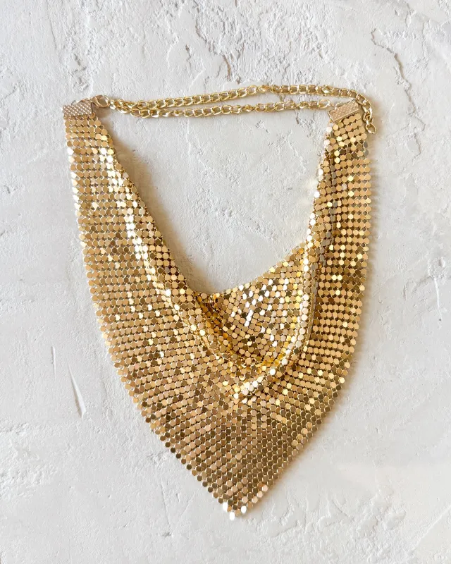 Mesh Gold Necklace made by Care Tucker